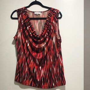 Calvin Klein Women's Vibrant Red Patterned Blouse